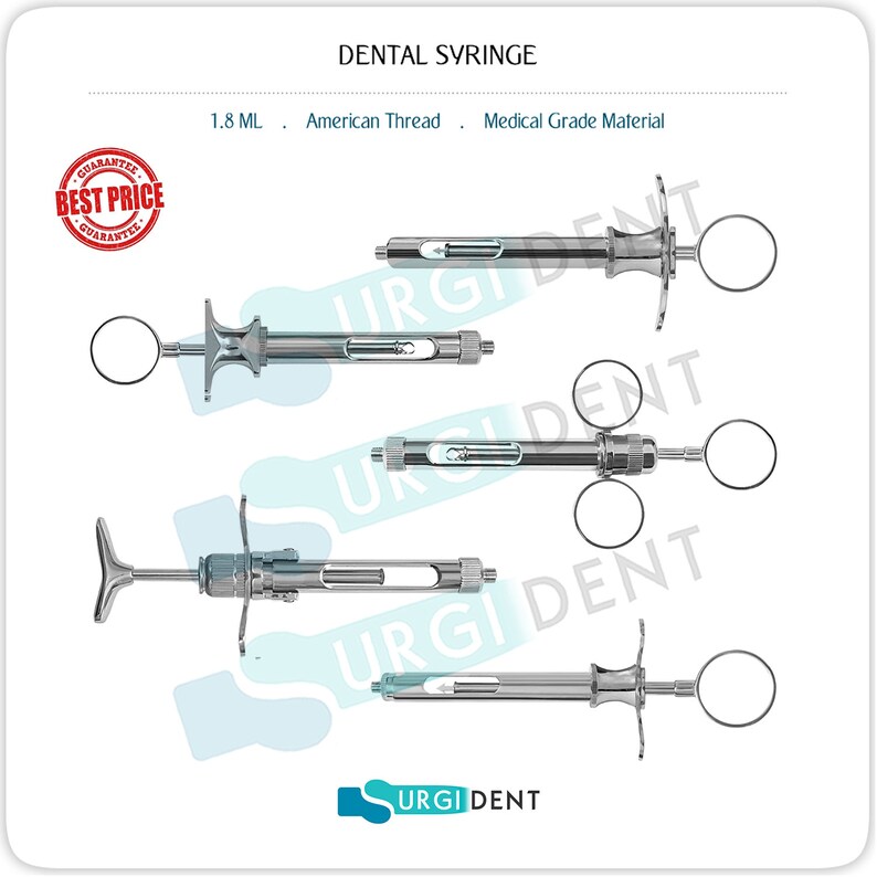 Aspirated Syringes, 1.8ml Dental Anesthetic Instruments *set of 5* New ...