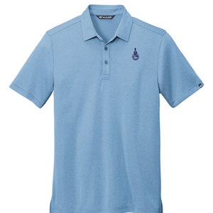 The Citadel, Travis Mathew brand, Carolina Blue Polo with Spike Logo embroidered Shirt