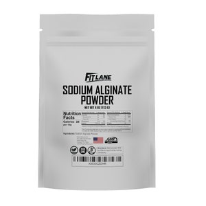 Sodium Alginate Powder, Food Grade Bulk Powder for Thickening, Non-GMO and Vegan, 4 oz Bag