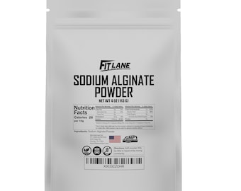 Sodium Alginate Powder, Food Grade Bulk Powder for Thickening, Non-GMO and Vegan, 4 oz Bag