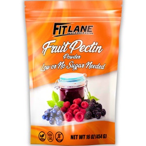 Fruit Pectin Powder for Low or No Sugar Jams and Jellies. Natural, Vegan and NON-GMO. Premium Bulk Powder. 1 lb (16 oz) Value Size Bag.