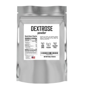 Bulk Dextrose Powder, Pure Source of Glucose and Carbohydrates, Food Grade 2.5lb Value Size Bag.