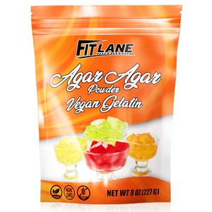 Agar Agar Powder. Vegan (Vegetarian) Gelatin. Non GMO, Gluten Free and Nutrient Rich. 8 oz Bag, Unflavored.