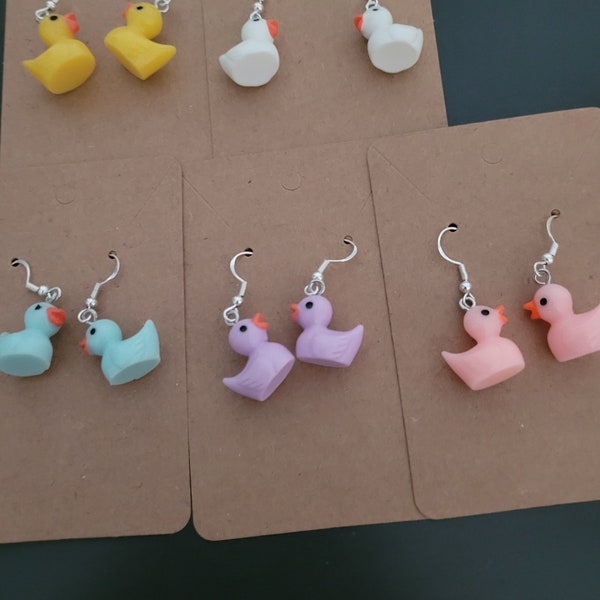 Cute duck earrings, novelty earrings