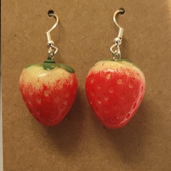 Strawberry earrings, novelty earrings, quirky earrings, berry jewellery