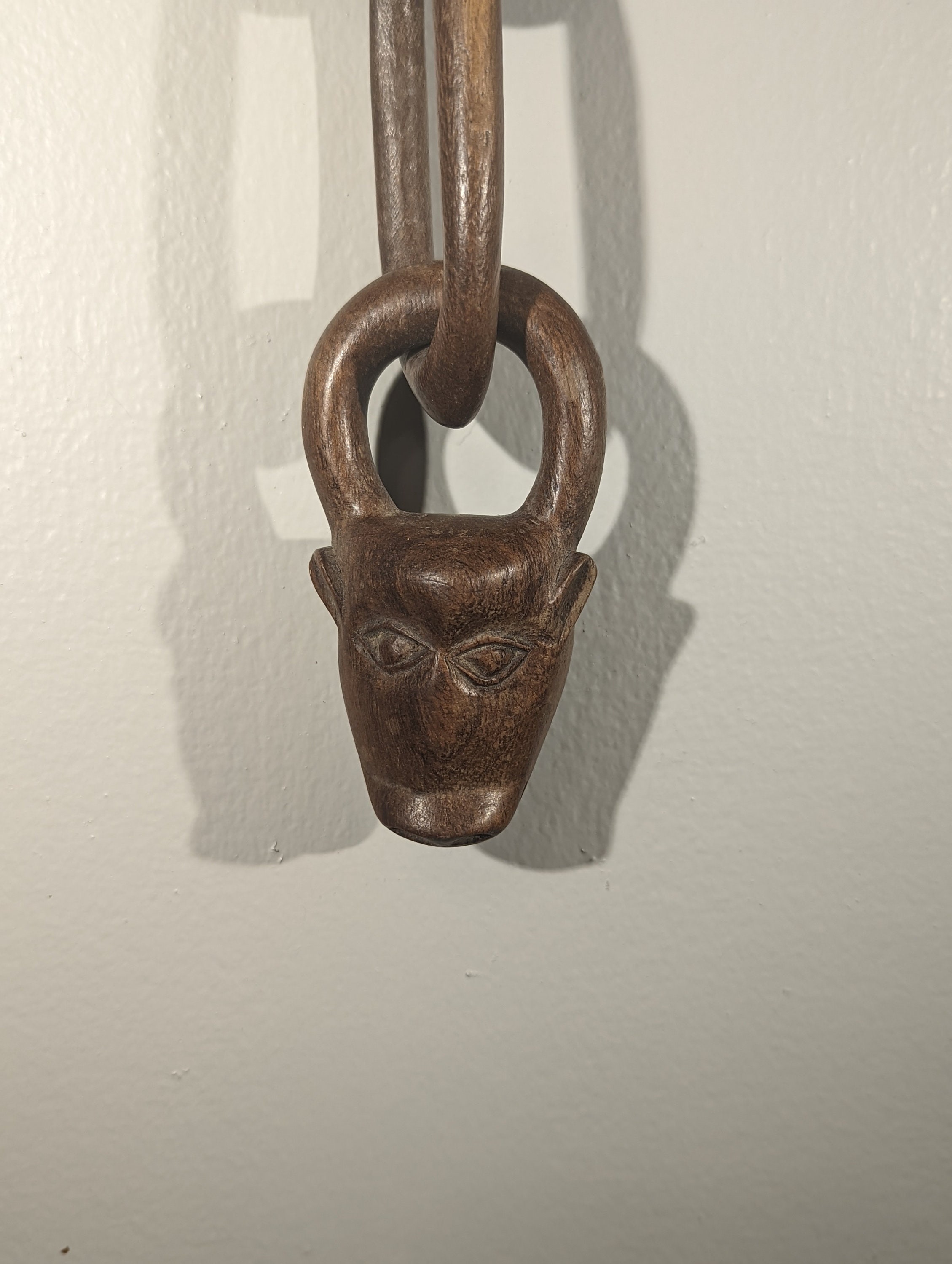 African Mask Wall Hanging. Vintage Hand Carved Wooden Chain Etsy