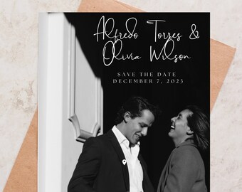 Save the Date Template With Photo, Digital Download, Customizable Invites, DIY Save the Date, Save Our Date, Editable Template, DIY Invites