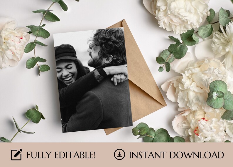 May include: A black and white photo of a couple hugging. The woman is wearing a hat and laughing. The man has a beard and is looking at the woman.