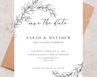 Save the Date Template, Digital Download, Canva Customizable Invitation, DIY Save the Date, Save Our Date, Editable Template, DIY Weddings