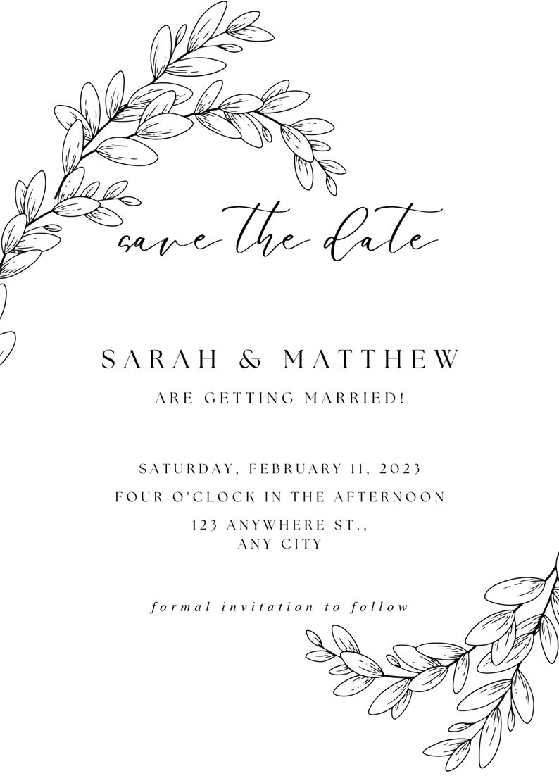 Save the Date Template, Digital Download, Canva Customizable Invitation, DIY Save the Date, Save