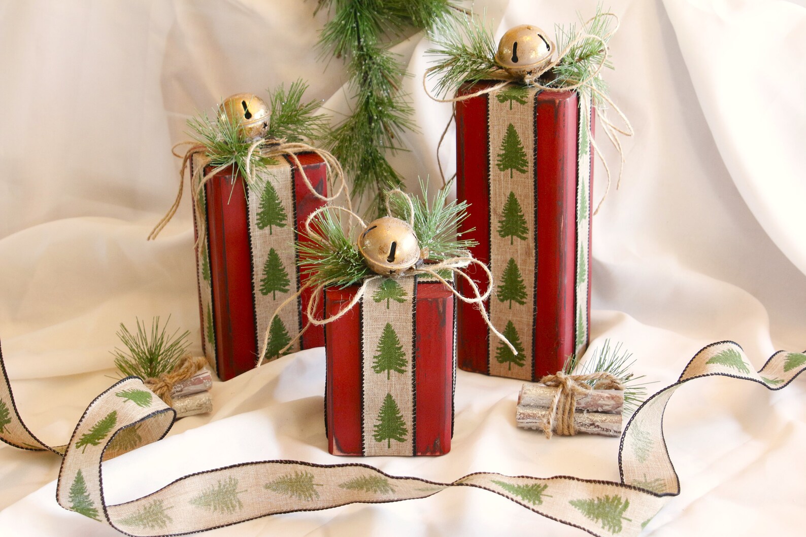 Wood Christmas Boxes Boxesrusticwoodfarmhouse Decor Etsy