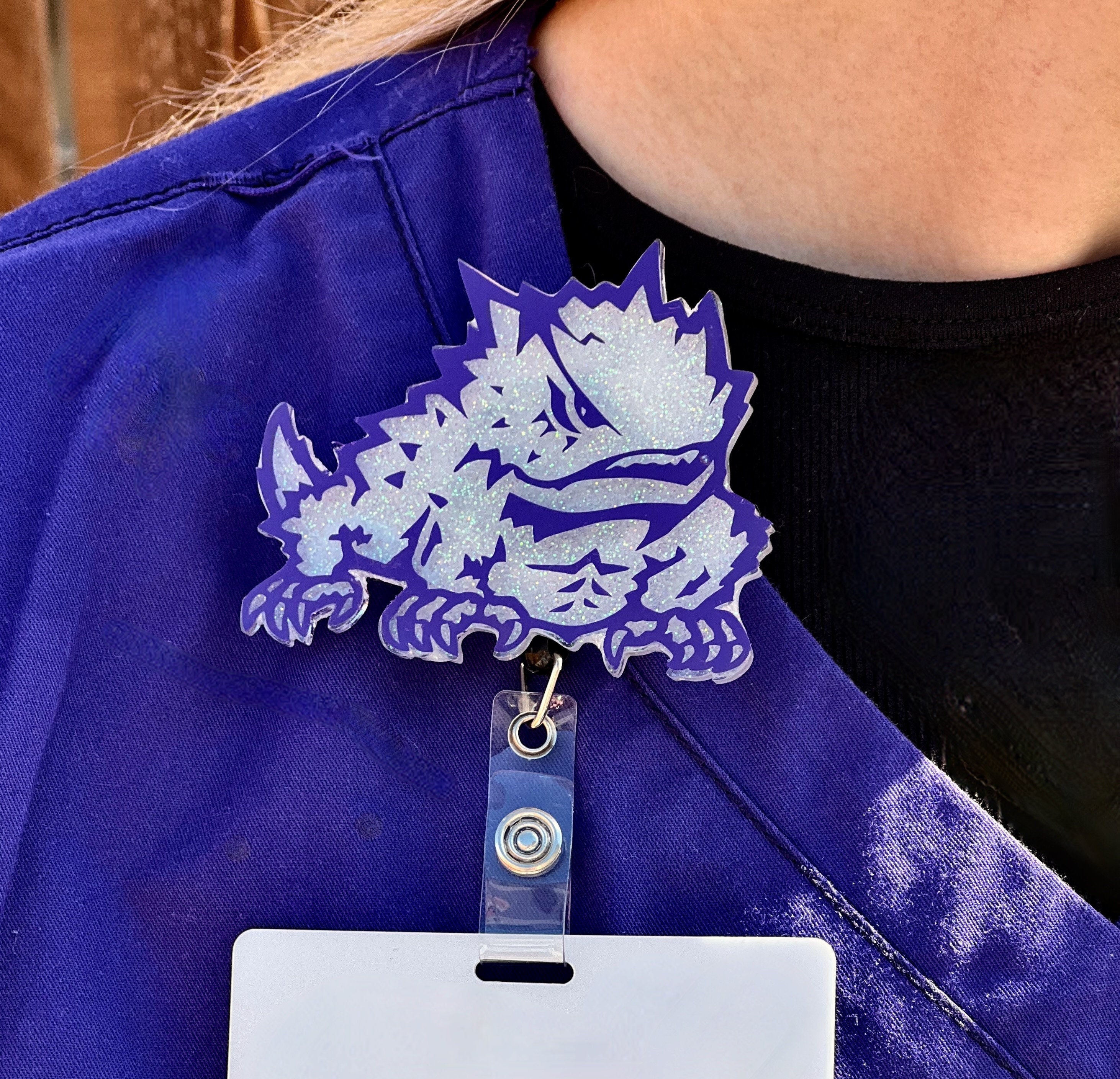 TCU Horned Frog Badge Reel
