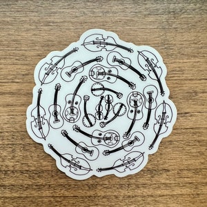 Stringdala round sticker white