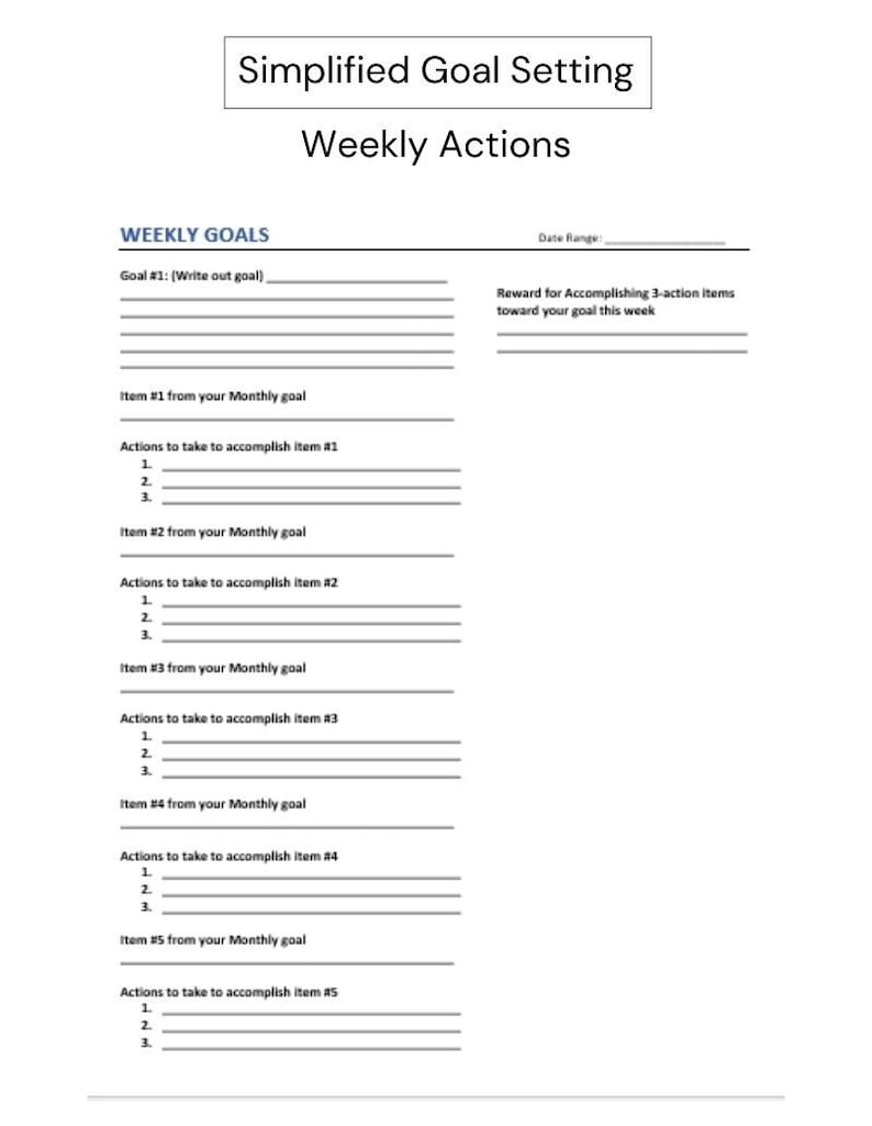 Professional -simplified Goal Setting System, Goal Planning, Focus ...