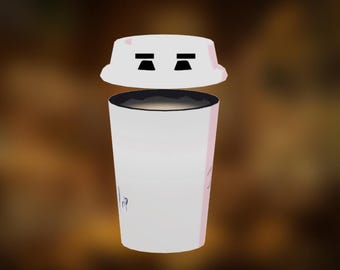 Coffee Cup Vtuber - Ready to use 3d model - VRM file that works with VSeeFace