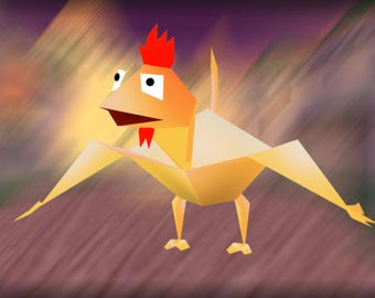 3d Vtuber Chicken - Nostalgic Retro Style - Inspired by the Spyro games - VSeeFace Ready
