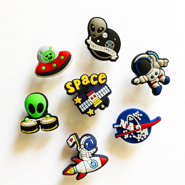 Space croc charms | Croc charms man | Charms croc NLO | Croc pins cool | Croc charms set | Croc jibbitz pack