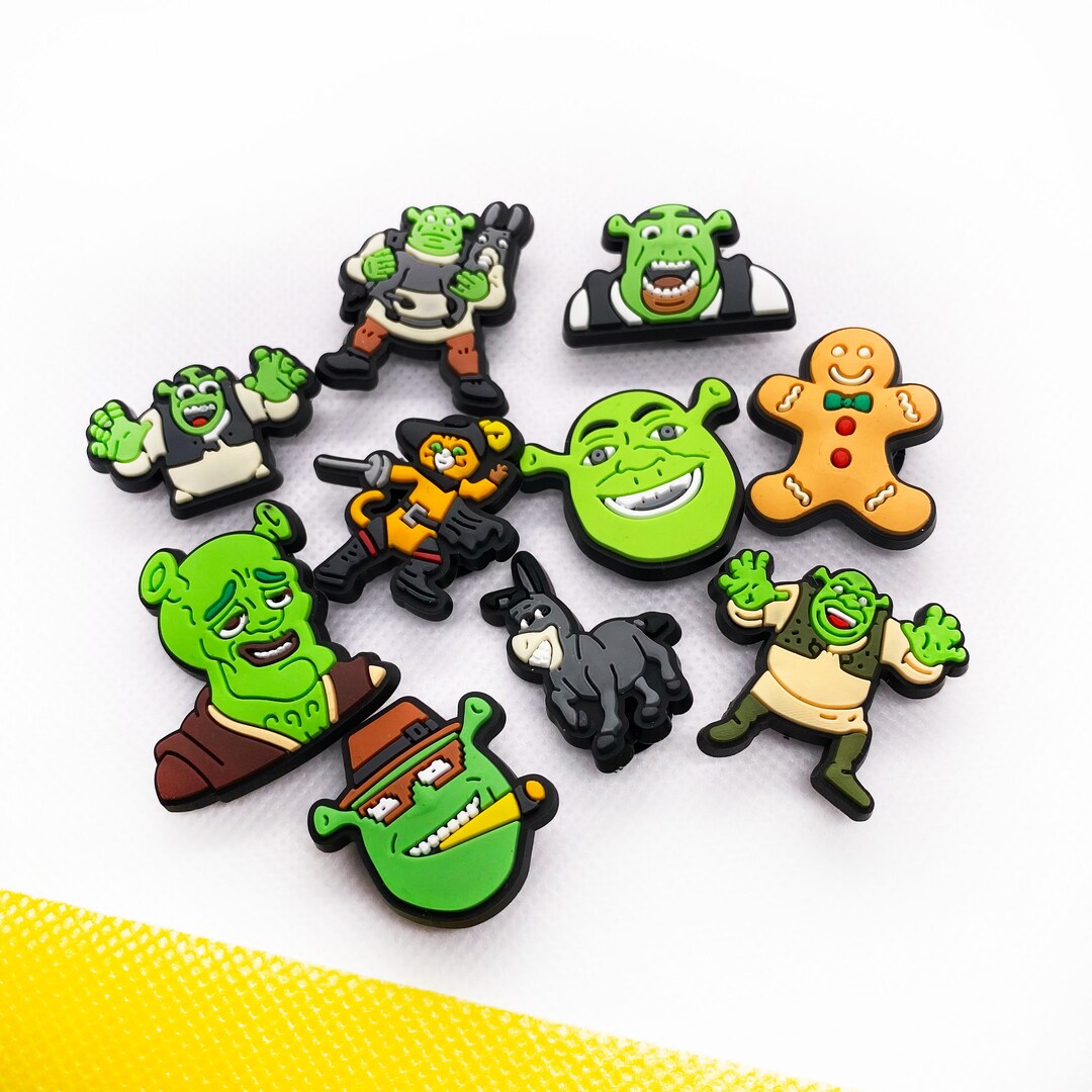 Shrekinspired Croc Charms Jibbitz Set Step Into a Whimsical Etsy UK
