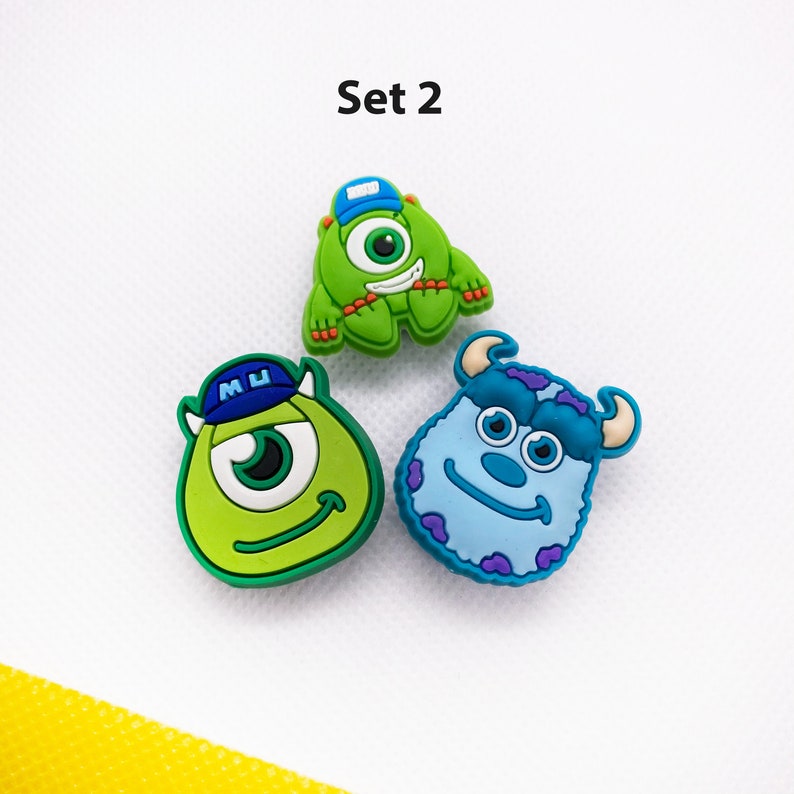 Monsters University Croc Charms Set: Cool Cartoon Charms for Your Crocs Fun and Stylish Accessories Croc Jibbitz set. Set 2