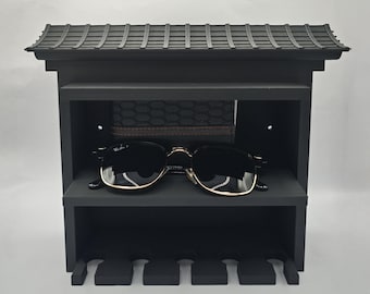 Juego de llaveros Katana (5 piezas) / Soporte de pared para llaves estilo japonés / Organizador minimalista para la entrada