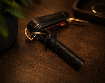 Katana Hilt Keychain - Minimalistischer japanisch inspirierter 3D-gedruckter Schlüsselanhänger | Matte Black EDC Zubehör