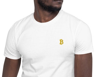 Bitcoin BTC Embroidery Short Sleeve Regular-Fit Unisex T-Shirt