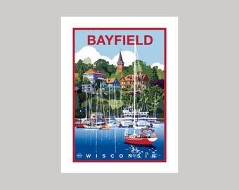 Bayfield Marina || Wisconsin Landmark Original Giclée Art Print