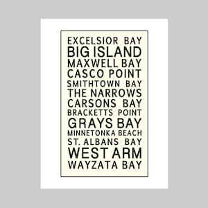 Lake Minnetonka Bays || Minnesota Landmark Original Giclée Art Print