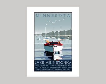 Lake Minnetonka Rowboat || Minnesota Landmark Original Giclée Art Print
