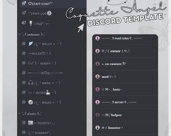 Coquette Angel Discord Server Template | Pre-Made Y2K Layout