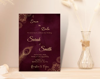 Wedding Invitation Design Template, Save The Date Card Template | Best Wedding Invitation | Elegant Wedding Invitation Design |