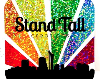 Pegatina Stand Tall Creations - Metálico - Orlando Florida Skyline