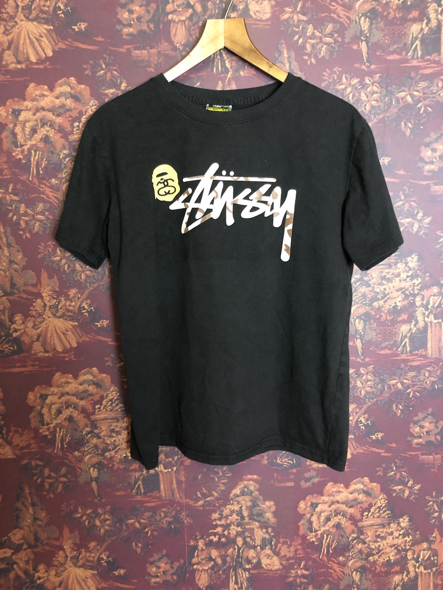 Bape X Stussy Camo Shark T Shirt - Etsy Canada