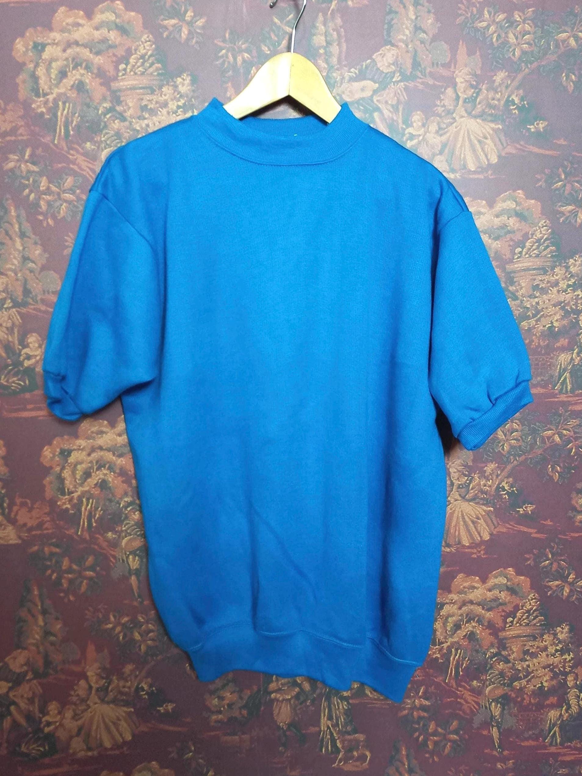 Vintage 1960s Blank Short Sleeve Penney's Sweatshirt Blue Vintage 1960s Blank Short Sleeve Penney's Sweatshirt Blue