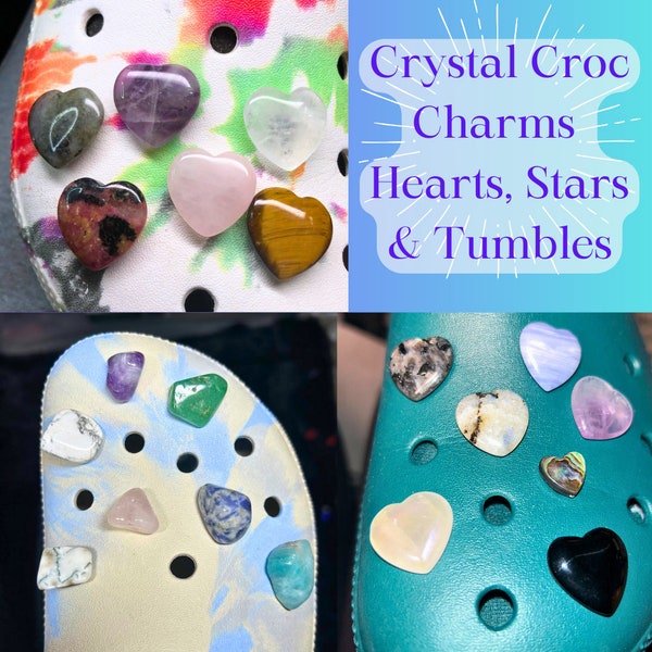 Crystal Croc Charms • Crystal Croc Jibbets • Heart and Star Charms for Crocs