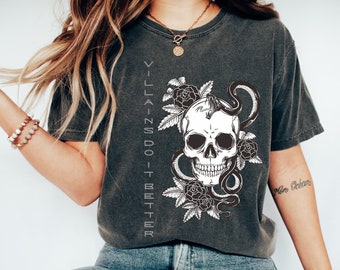 Schurken doen het beter shirt schurk tijdperk donkere romantiek shirt boek vriendje shirt grappige lezing shirt lezen top leesgrage kleding moreel grijs