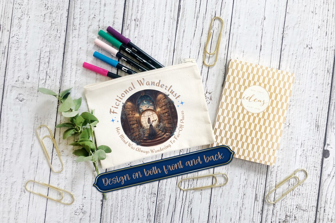 Reading Book Pouch, Annotation Kit, Bookish Bag With Zipper, Fictional ...