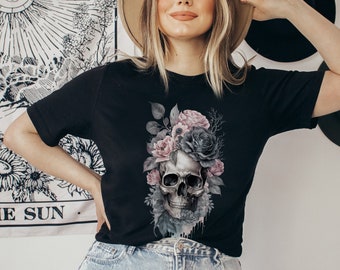 Koszulka Dark Romance Skull, Koszulka Grey Skull, Koszulka Skeleton, Koszulka Morally Grey, Koszulka Dark Academia, Bookish Merch, Zabawna koszulka, Booktok