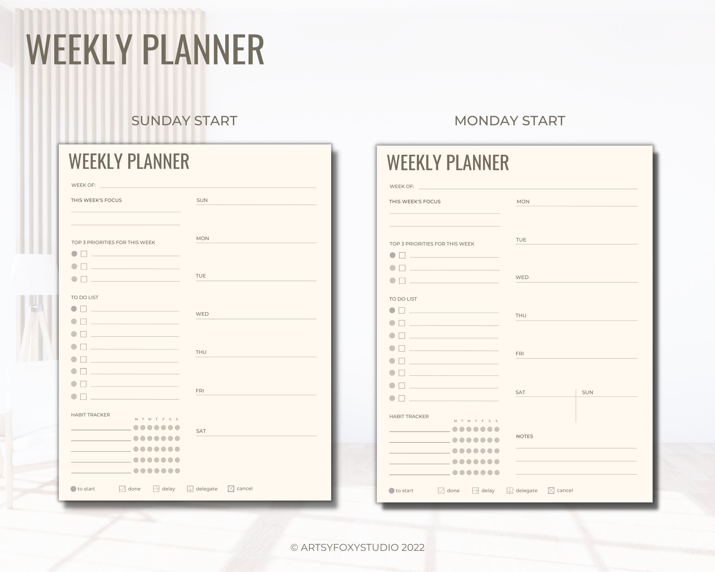 Weekly Planner | Simple & Modern Design | to Do List | Achieve Your ...