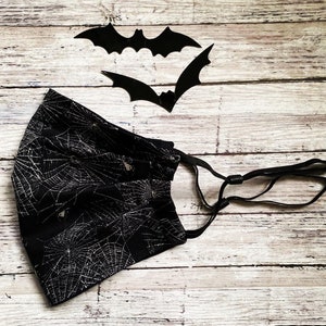 Spooky Midnight Creatures Cobwebs Spiders Adult Face Mask