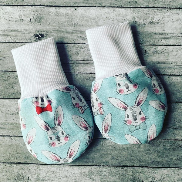 Awesome Cool Bunnies Rabbit Newborn Mitts Baby Boy