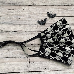Skull N Bones Pirates Adult Face Mask Glow In Dark