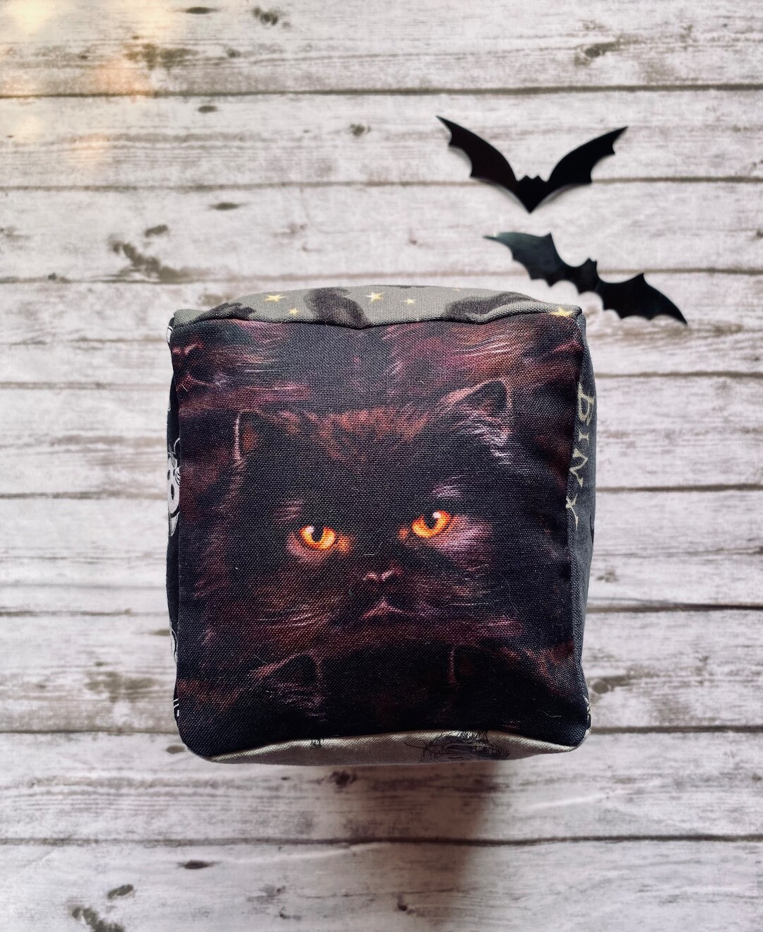 Wicked Spooky Black Cat Soft Toy Block Etsy