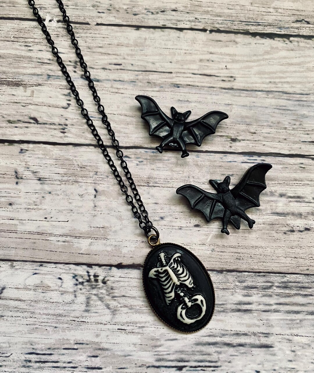Gothic Skeleton Ribs Necklace Spooky Goth - Etsy