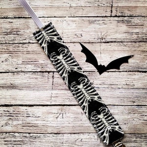 Gothic Haunt Ribcage Bones Pacifier Clip
