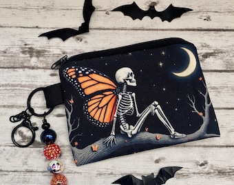 Summerween Gothic Butterfly Skeleton Ghoul Keychain Accessories Holder