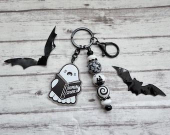 Scare Horror Human Stories Boo Ghost Keychain Bag Clip Spooky Strange Darkness Nightmares