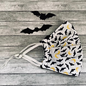 Gothic Moonlight Bats Adult Face Mask Adjustable Size Spooky Creatures