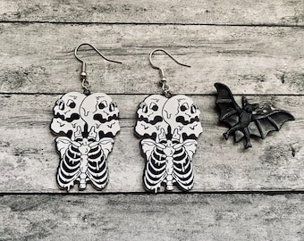 Haunt Skulls Of Night Nightmare Scare Fright Earrings Horror Freak Ghoul Costume Halloween
