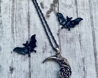 Collar mágico de cuento de hadas de brujería de luna mítica